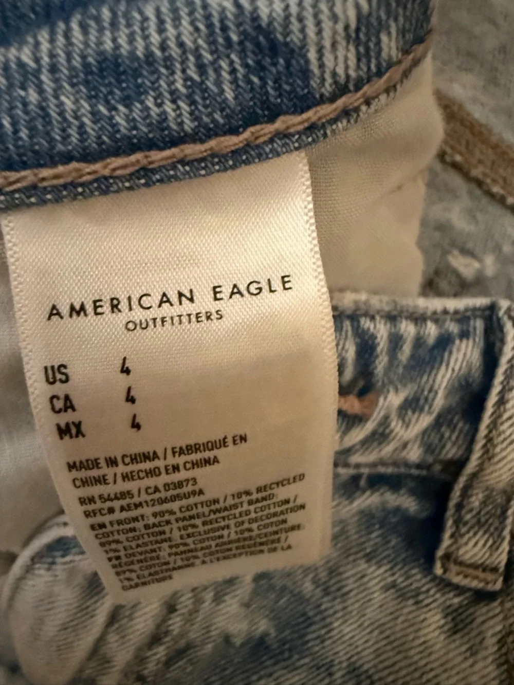 American Eagle Outfitters Distressed Light Blue Denim Cutoff Shorts - Picture 3 of 4